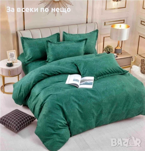 Спален Комплект Със 6 Части Маслено Зелено С Орнаменти Код A742