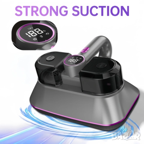 Безжична мощна прахосмукачка за матраци, килими, дивани и др. против акари / 102лв, снимка 4 - Прахосмукачки - 52694247