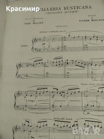 Нотно издание CAVALLERIA RUSTICANA, снимка 4 - Други - 50833189