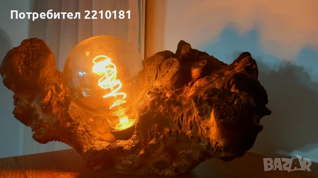 Настолна лампа дърво, снимка 2 - Настолни лампи - 52847253