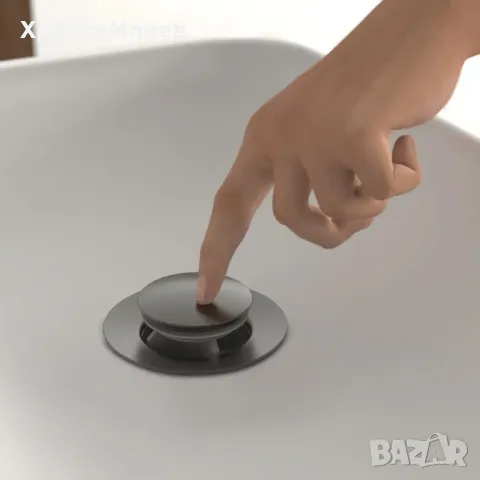 Смесител за мивка със сифон Дизайнерски Луксозен внос от Германия цвят Графит, снимка 3 - Смесители - 49271203