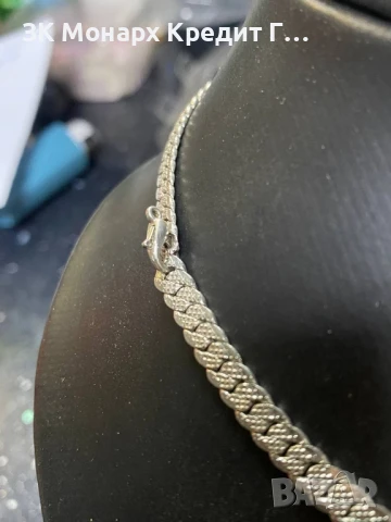 сребърен ланец/Скъсана закопчалка, снимка 3 - Колиета, медальони, синджири - 51001900