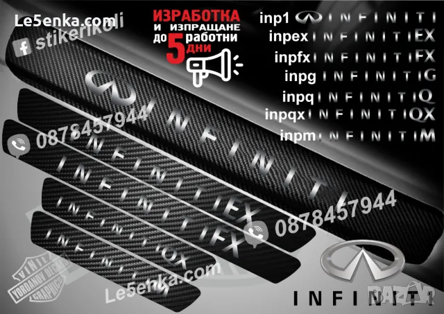 ПРАГОВЕ карбон INFINITI M фолио стикери inpm, снимка 2 - Аксесоари и консумативи - 48640853