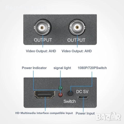 4K HDMI към AHD конвертор, снимка 3 - Друга електроника - 53139817