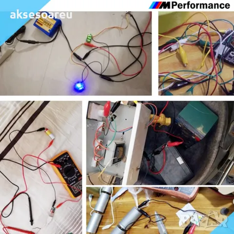 1 комплект 10 бр. електрически проводници със щипки тип крокодил тестови кабели с двустранни щипки , снимка 5 - Други инструменти - 50232617