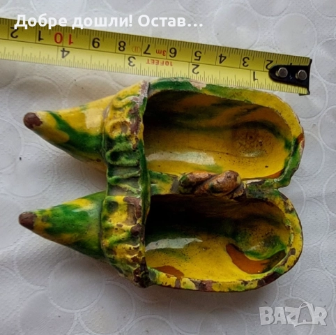 Керамика: къща-свещник, танц-хоро, магаре-кана, Бусинска керамика, солница или пепелник, цървули, снимка 17 - Статуетки - 30595007