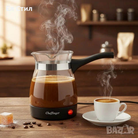 Кафеварка Cheffinger 0,5 л – стъклен съд, 650 W, бутон ON/OFF, снимка 2 - Кафемашини - 53572823