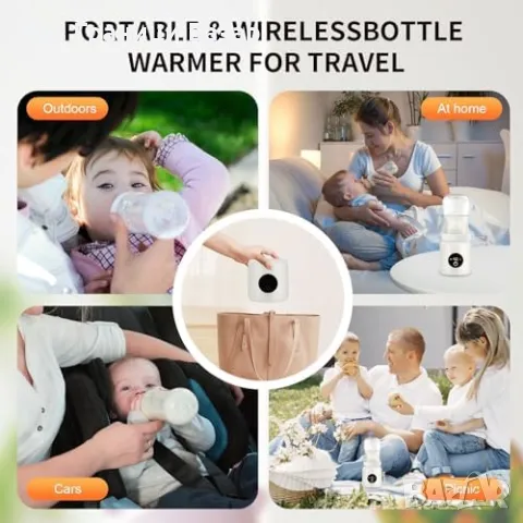 Нов Преносим уред за затопляне на шишета – USB, 9000mAh, бързо загряване, снимка 7 - Други - 49901165