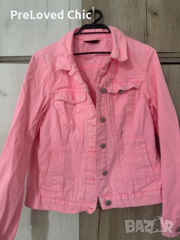 Розово дънково яке , снимка 2 - Якета - 51614877