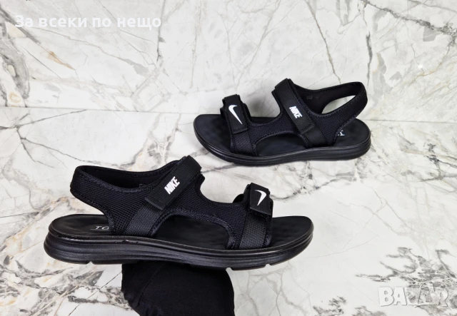 Nike Мъжки Черни Ежедневни Сандали Найк Код P705, снимка 2 - Мъжки сандали - 50585036