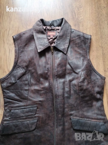 harkila leather vest - дамски кожен елек ЕСТЕСТВЕНА КОЖА 42/Л, снимка 11 - Якета - 53951746