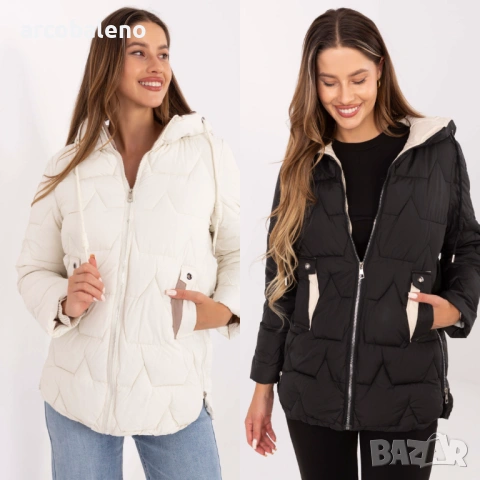 Дамско преходно ватирано яке с цип, 2цвята 