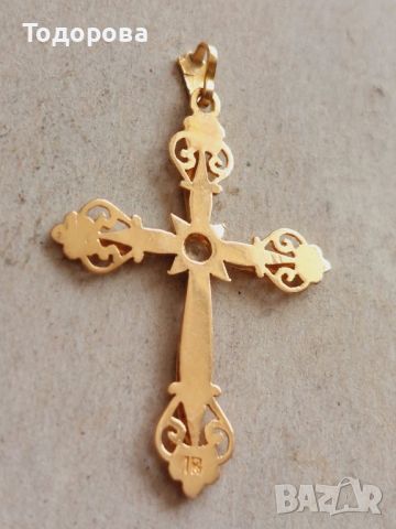 Стар златен кръст,18К, снимка 7 - Други ценни предмети - 45693350