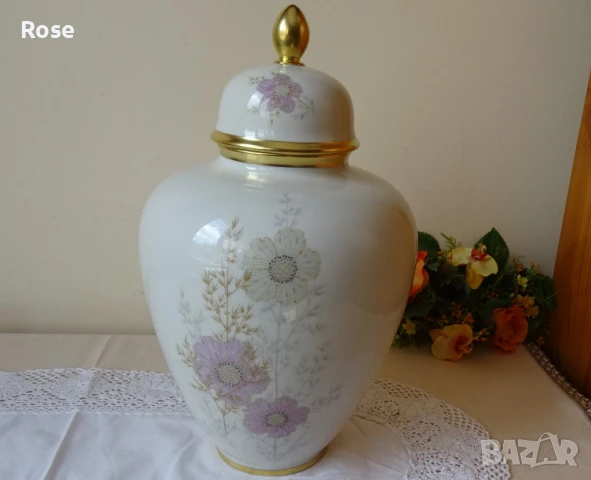 Голям винтидж джинджифилов буркан, ваза с капак-PRM Jaeger , снимка 2 - Вази - 51170226