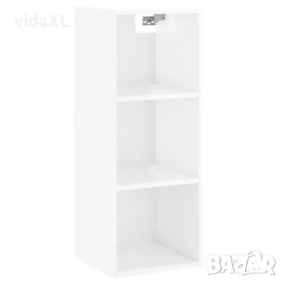 vidaXL Висок шкаф, бял гланц, 34,5x34x180 см, инженерно дърво(SKU:3189631), снимка 4 - Шкафове - 49096607