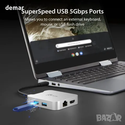 j5create USB C хъб за MacBook, ChromeBook, XPS, Surface Pro (JCD391), снимка 5 - Друга електроника - 48210399