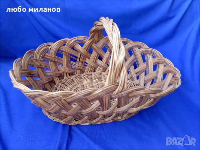 Плетена кошница, елипса, от едно време, снимка 8 - Антикварни и старинни предмети - 45463660