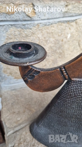 Руски бронзов свещеник , снимка 4 - Антикварни и старинни предмети - 53738878