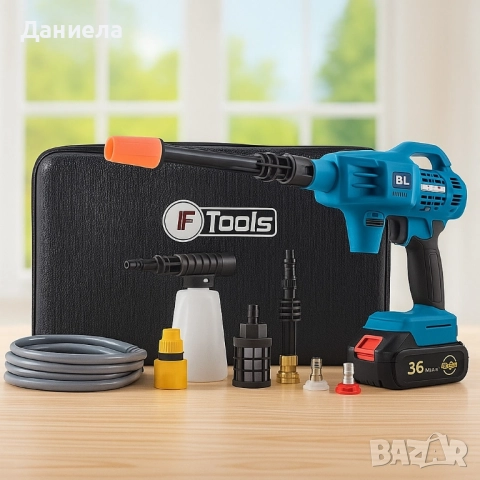 Акумулаторен безчетков пистолет за миене IF Tools BS1101 – 36V, 2.0Ah, с куфар и аксесоари, снимка 3 - Други инструменти - 51812441