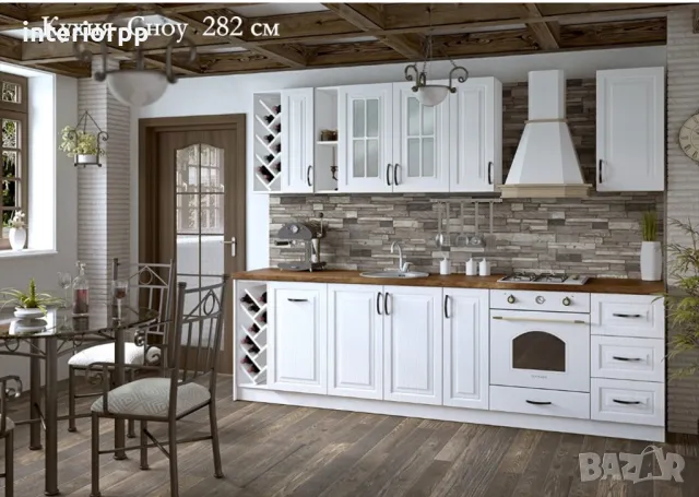 Кухня Винтидж Сноу МДФ 320см от готови модулни шкафове без плот, снимка 6 - Кухни - 28124045