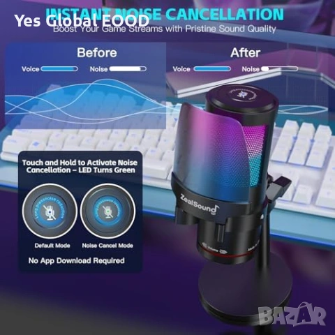 Zealsound USB Gaming микрофон RGB за PC/PS5, снимка 3 - Друга електроника - 53634090