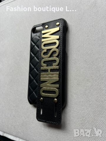 Черен кожен калъф MOSCHINO кейс за айфон 8 🖤, снимка 3 - Калъфи, кейсове - 45710977