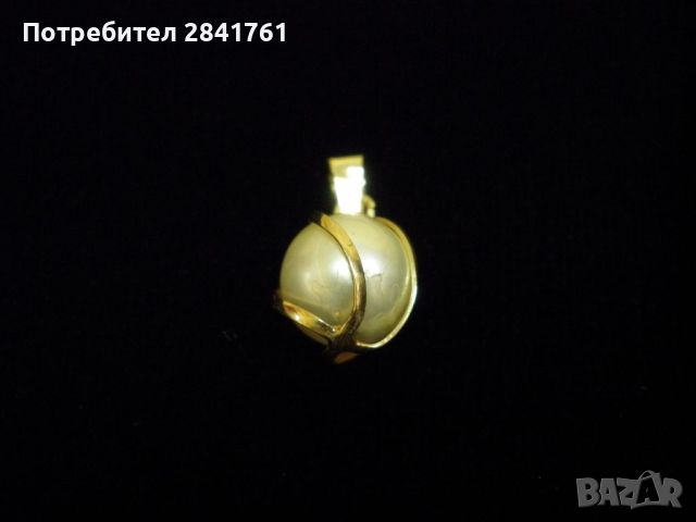 Златна висулка с перла злато 14К проба 585, снимка 1 - Колиета, медальони, синджири - 46317004