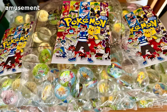 Подскачащи топчета гумени 32 мм pokemon, снимка 4 - Вендинг машини - 47513646