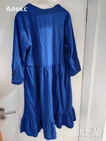 Ежедневна рокля в наситен турско син цвят с етикет., снимка 5 - Рокли - 46082444