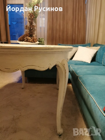 Масивна барок прованс разтегателна трапезна маса винтидж шабишик, снимка 2 - Маси - 53296557