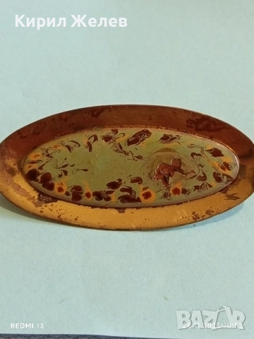 Винтидж брошка украсена с емайл рядка за КОЛЕКЦИЯ 52197, снимка 3 - Антикварни и старинни предмети - 52570719