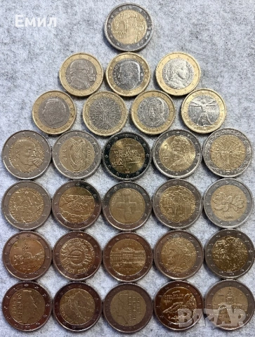 2 лота от Евро монети: 1 лот от 11монети, 2 лот от 28 монети
