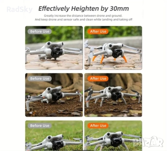 Сгъваеми крака за DJI Mini 2 3 4 Pro SE 4k сгъваем механизъм удължител за кацане, снимка 3 - Дронове и аксесоари - 52245118