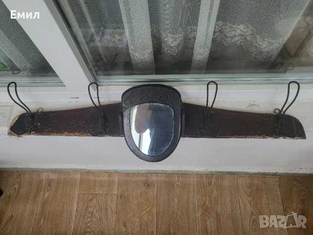 Антикварна закачалка с огледало Царство България , снимка 2 - Колекции - 50054157