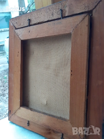 Стара българска картина масло на платно подписана с рамка, снимка 5 - Антикварни и старинни предмети - 53478511