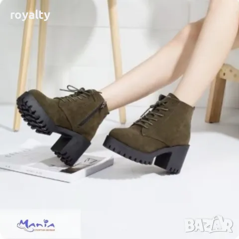 Дамски боти с дебел ток