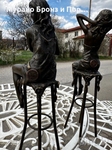 Уникален комплект от 3 бронзови статуетки - Pierre Chenet (Франция), Авторски подпис, снимка 9 - Антикварни и старинни предмети - 53983662