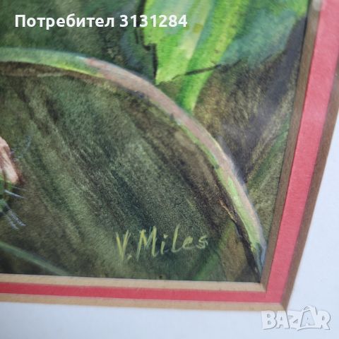 Винтидж авторска картина с темперни бои от Австрия , снимка 4 - Картини - 45635712