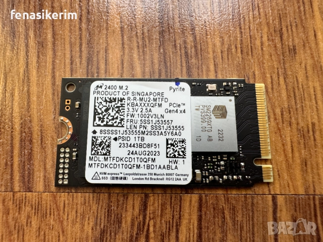 1000GB 1TB SSD NVMe SSD 2242 Micron 2400 Gen 4 x4 PCIe