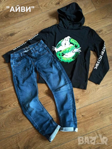 Детски маркови дънки и блузка, снимка 3 - Детски панталони и дънки - 53067556