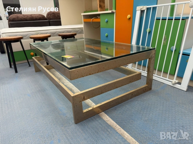 2609 стъклена холна маса / масичка -цена 200 лв или 102.26 евро смр стъклото е дебело 10мм -37 см ви, снимка 3 - Маси - 51847073