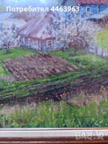 гоблен ,, Пролет на село" , 60/42 см, снимка 18 - Гоблени - 51372337