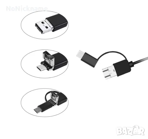 Ендоскоп с Твърд Кабел Водоустойчив Бороскоп Камера USB OTG 5.5mm 2м Hard cable, снимка 10 - Камери - 48530534