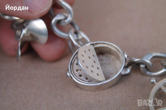 Дамска сребърна гривна , снимка 3 - Гривни - 54056532