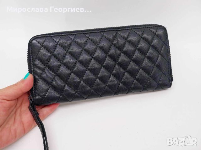 Портфейл Thomas Burberry, Черен кожен портфейл, снимка 8 - Портфейли, портмонета - 46110411