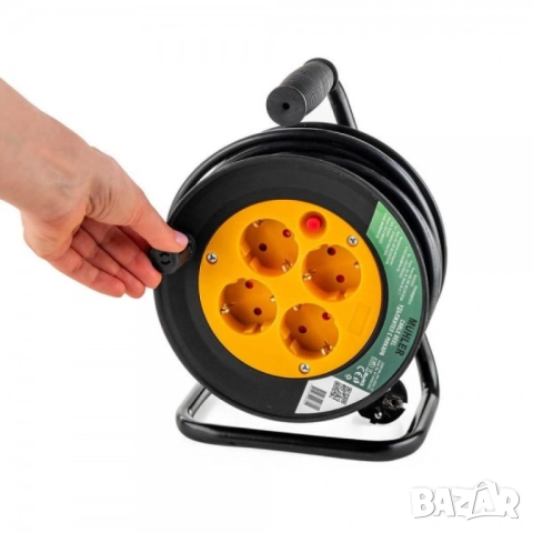 Muhler удължител с макара, 4 гнезда, дължина 15м, снимка 7 - Други стоки за дома - 51948692