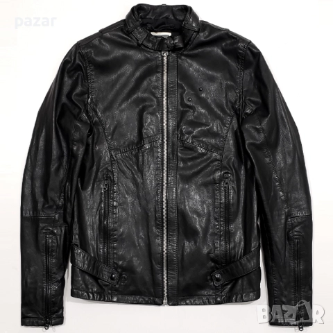 G-STAR RAW Chopper Leather Jacket Оригинално Кожено Яке S, снимка 4 - Якета - 52778096