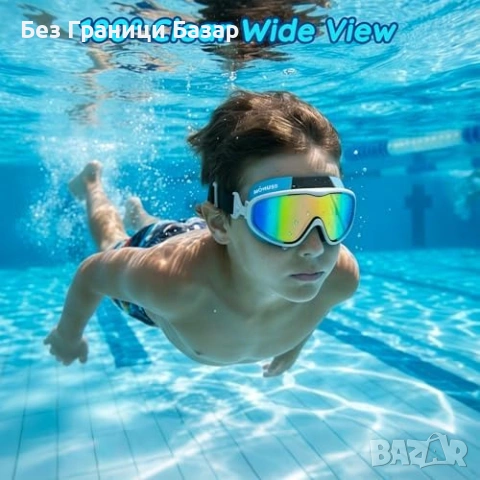 Нови детски Очилa за плуване за деца 3-14 години против течове 2 броя комплект, снимка 6 - Водни спортове - 54128877