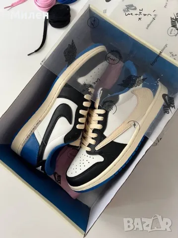 Travis Scott x Fragment x Air Jordan 1 Low , снимка 7 - Маратонки - 48958477