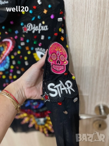 Прозрачна блуза-поло Djofra, снимка 3 - Блузи с дълъг ръкав и пуловери - 52042462